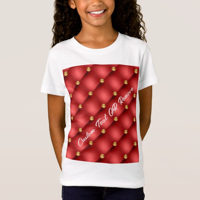 Camiseta Texto Personalizado T-Shirt Vermelho Dourado Diama (Frente)