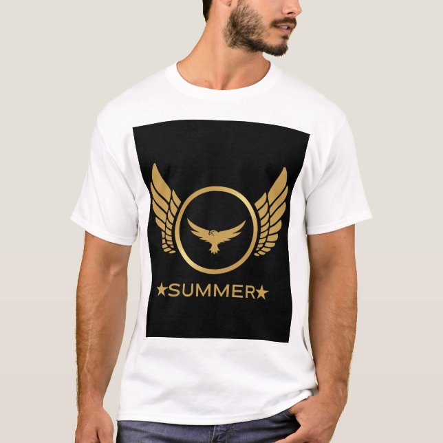 Camiseta Texto Personalizado Verão Vibes Dourada Imagem de  (Frente)