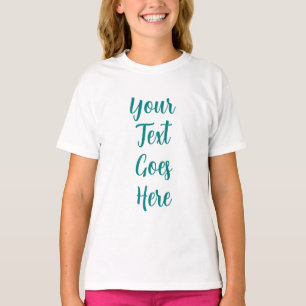 Camiseta Texto Personalizado Verde Azul Teal Nome Adicionar