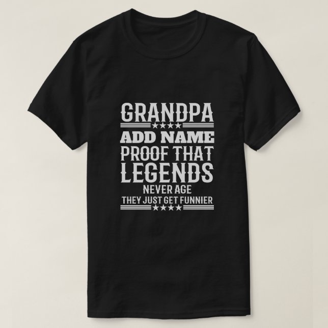Camiseta Texto personalizado Vovô engraçado Prova dessas le (Frente do Design)