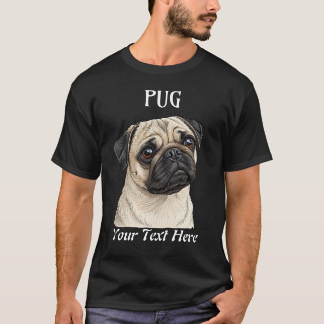 Camiseta Texto Personalizável de Tee Gráfico de Cachorro Ca (Frente)