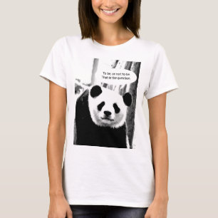 Camiseta Texto Personalizável do Urso de Panda de Citação d