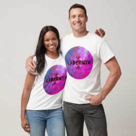 Camiseta Texto personalizável labirint mandala redonda colo