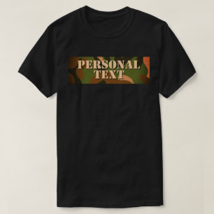 Camiseta Texto Pessoal Camuflagem Militar Clássica