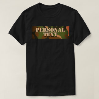 Camiseta Texto Pessoal Camuflagem Militar Clássica