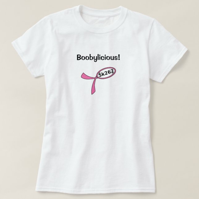 Camiseta Texto preto: Boobylicious! (Frente do Design)