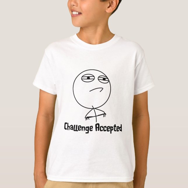 Camiseta Texto preto & branco aceitado desafio (Frente)
