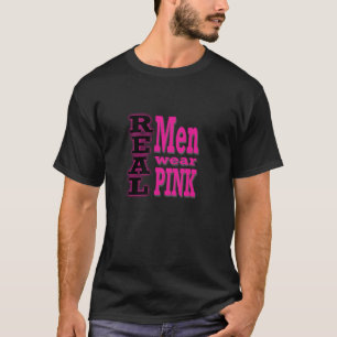 Camiseta Texto preto & cor-de-rosa do t-shirt real do rosa