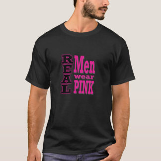 Camiseta Texto preto & cor-de-rosa do t-shirt real do rosa