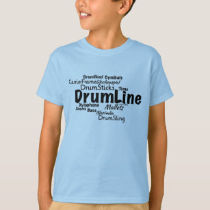 Camiseta Texto Preto da Nuvem do Word em Drumline