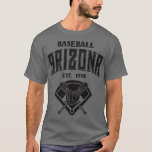 Camiseta Texto Preto De Vintage Da Bola De Basebol arizona