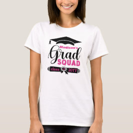 Camiseta Texto preto e rosa personalizado mulheres branco F
