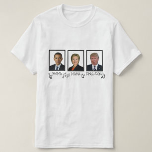 Camiseta Texto preto engraçado do Mama "Obama Ding-Dong" do