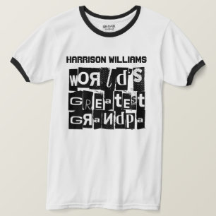 Camiseta Texto preto moderno legal do grande vovô do mundo