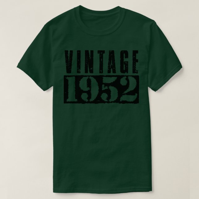 Camiseta Texto Preto Vintage 1952 (Frente do Design)