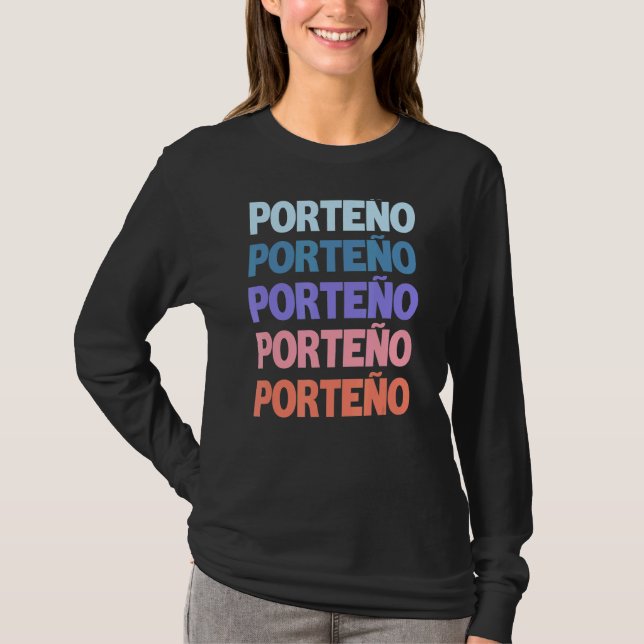 Camiseta Texto Repetido Moderno Porteño Buenos Aires (Frente)