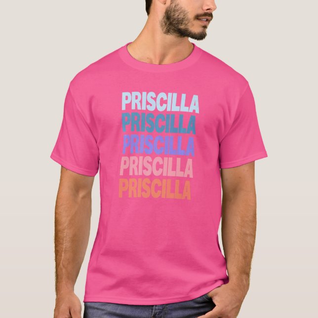 Camiseta Texto Repetido Moderno Priscilla (Frente)