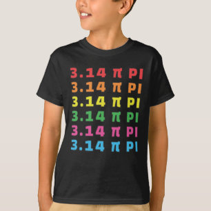 Camiseta Texto Repetido T-Shirt 3,14 Pi Dia