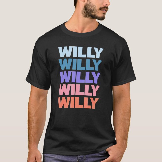 Camiseta Texto Repetitivo Moderno Willy (Frente)