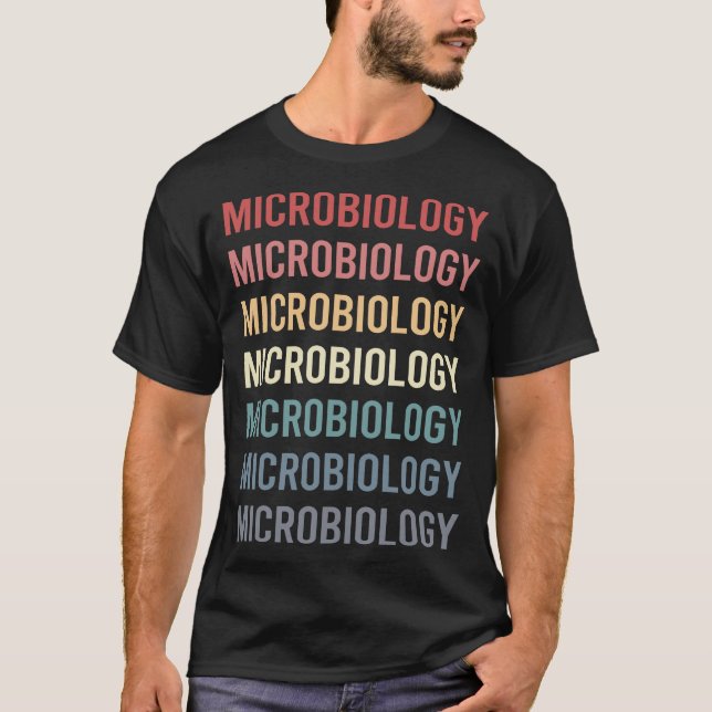 Camiseta Texto Retro Microbiologia Microbiologista (Frente)