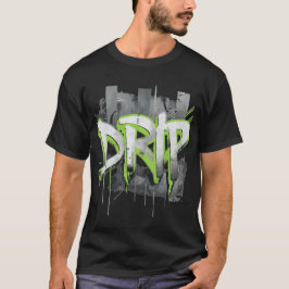 Camiseta Texto RIP de Grafite Negrito com Destaques Verdes 
