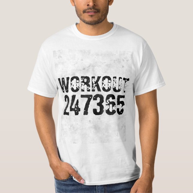 Camiseta Texto riscado vestido Workout 247365 rústico (Frente)