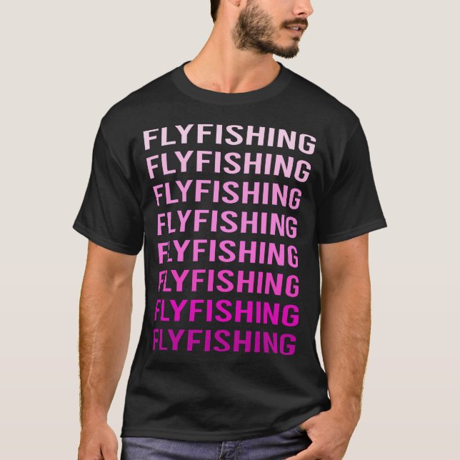 Camiseta Texto Rosa Fly Fishing (Frente)