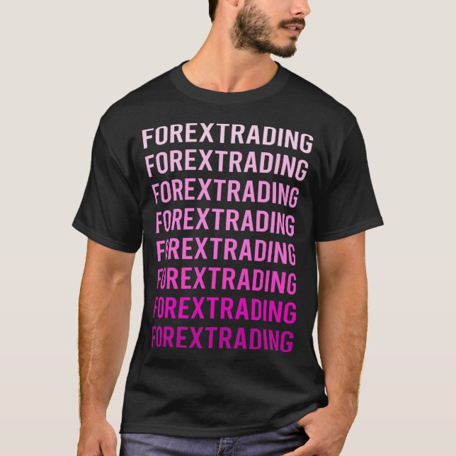 Camiseta Texto Rosa Negociação Forex Trader (Frente)
