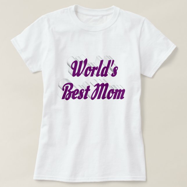 Camiseta Texto roxo da melhor mãe (Frente do Design)