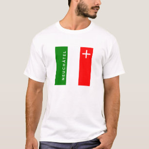 Camiseta Texto suíço da bandeira da suiça da província