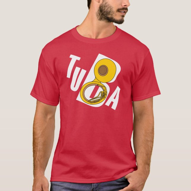Camiseta Texto Tuba Inclinado (Frente)