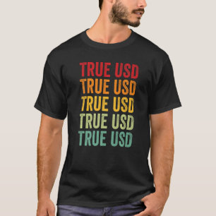 Camiseta Texto Verdadeiro Do Arco-Íris Cripto Usd