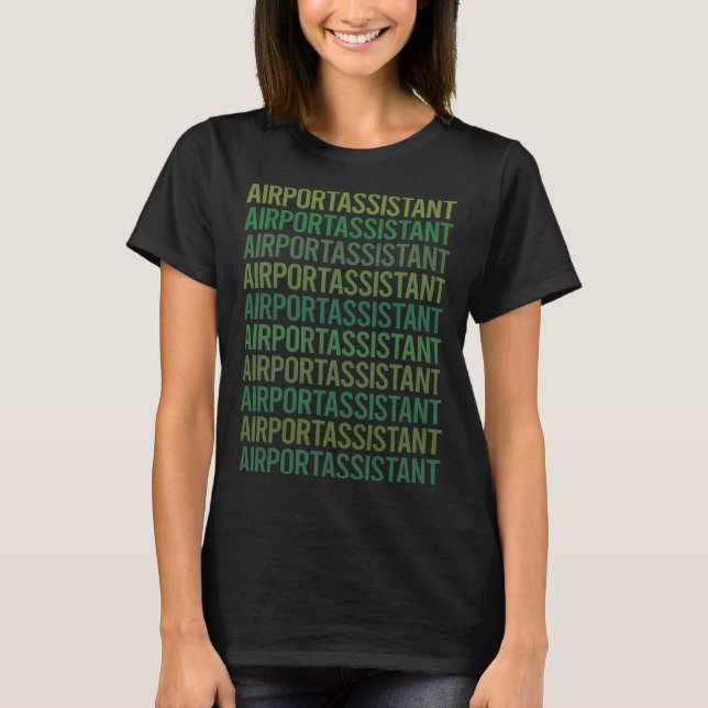 Camiseta Texto Verde - Assistente de Aeroporto (Frente)