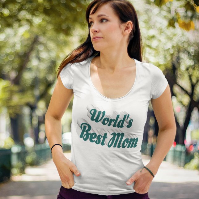 Camiseta Texto verde da melhor mãe (Criador carregado)