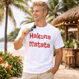 Camiseta Texto Vermelho de Hakuna Matata