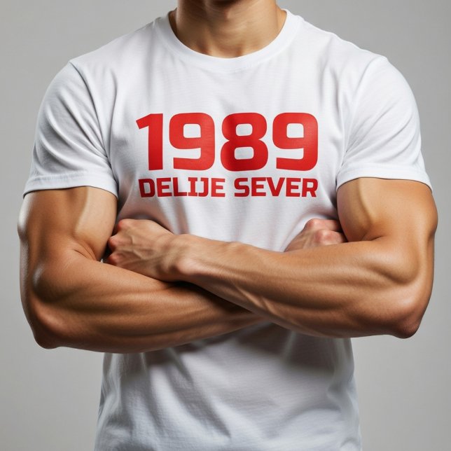 Camiseta Texto Vermelho Delije Sever 1989 (Criador carregado)