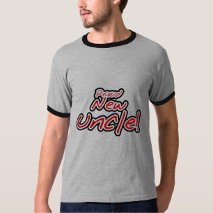 Camiseta Texto vermelho e preto do tio novo orgulhoso -