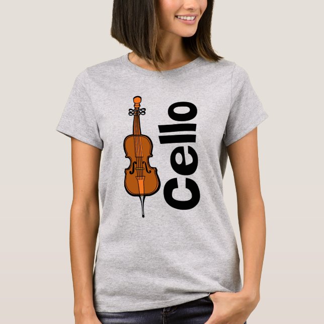 Camiseta Texto Vertical Cello (Frente)