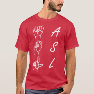 Camiseta Texto Vertical e Assinatura da Linguagem de Sinais
