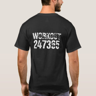 Camiseta Texto vestido e arranhado Workout 247365 branco