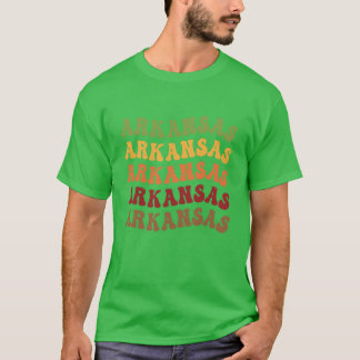 Camiseta Texto Wavy do Arkansas Retro Vintage