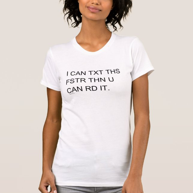 Camiseta Textos rápidos femininos (Frente)