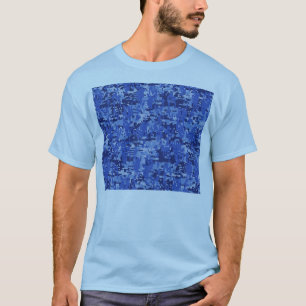 Camiseta Textura azul vibrante da camuflagem de Digitas
