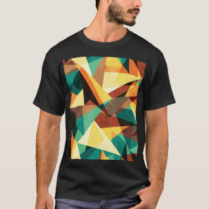 Camiseta Textura com efeito de madeira de triângulo colorid