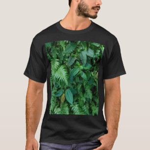 Camiseta Textura da Folhagem da Grama Samambaia Verde