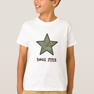 Camiseta Textura da rocha da estrela do rock com texto