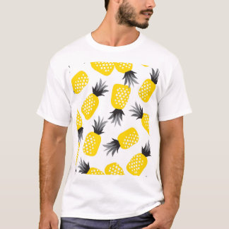 Camiseta Textura de abacaxi, Padrão de Verão de Vintage.