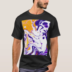 Camiseta Textura de arte fluida: tintas giratórias.