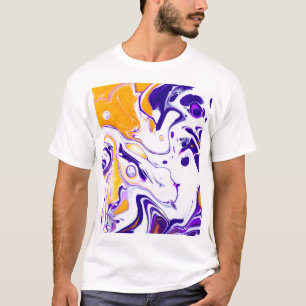 Camiseta Textura de arte fluida: tintas giratórias.