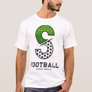 Camiseta Textura de Bola de Futebol Tipografia Esportiva In